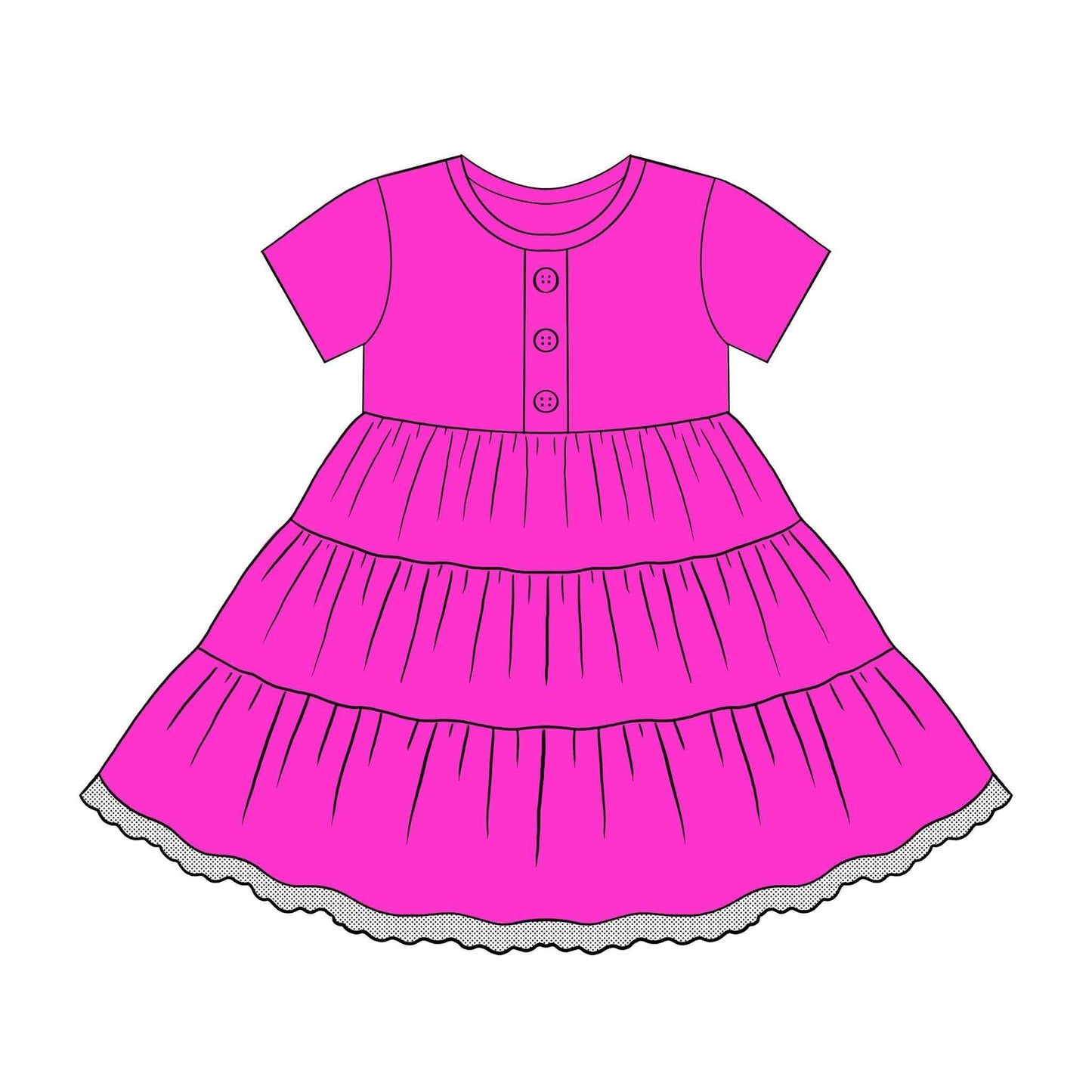 Extras (2026 BYOB) Hot Pink Button Front Top