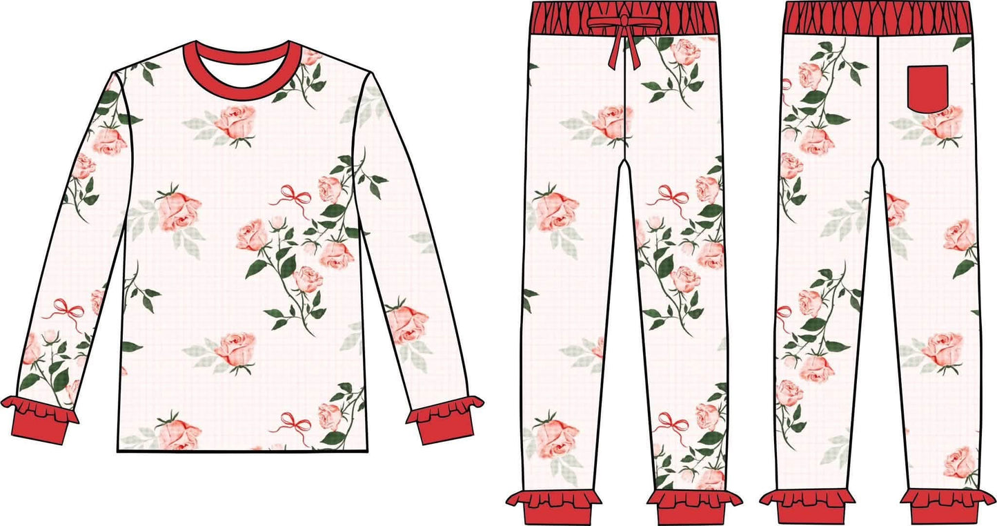 (2026 Christmas Keepsake) Christmas Floral Long Sleeve Set