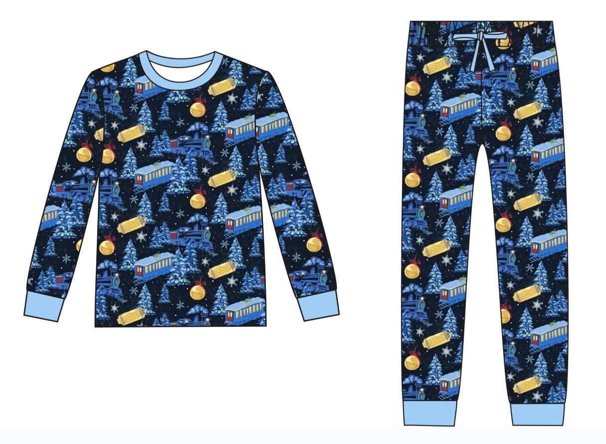 (2026 Christmas Trains) Boy Long Sleeve Set