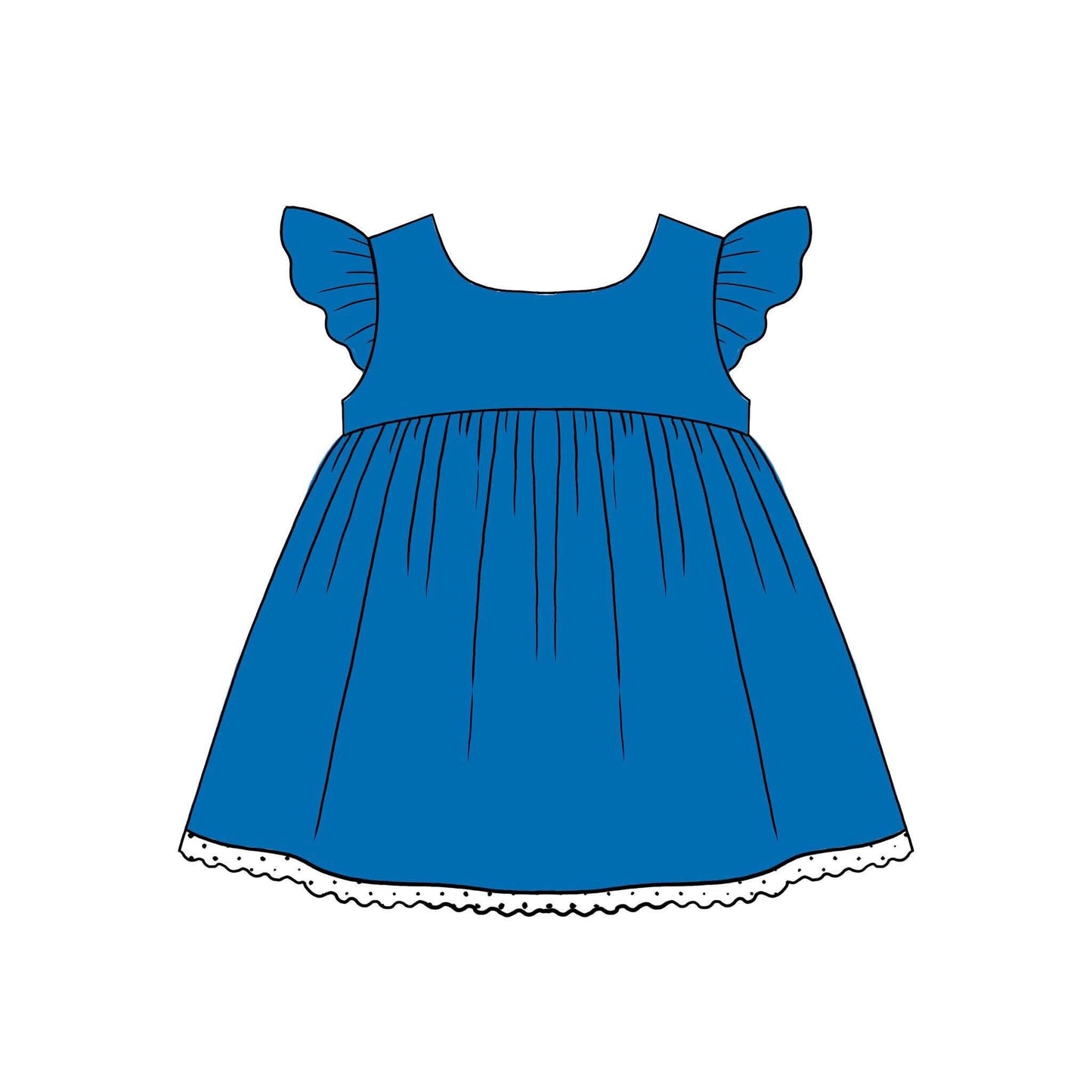 Extras (2026 BYOB) Blue Flutter Sleeve Top