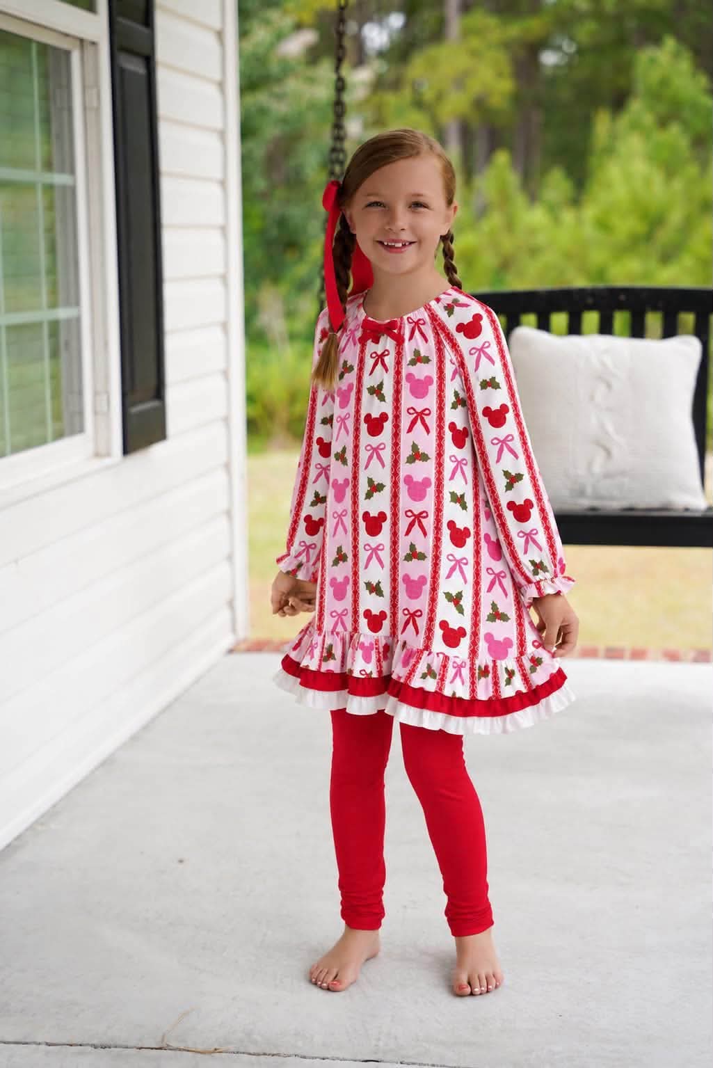 (2026 Winter Character) Long Sleeve Christmas Mouse Comfort Dress