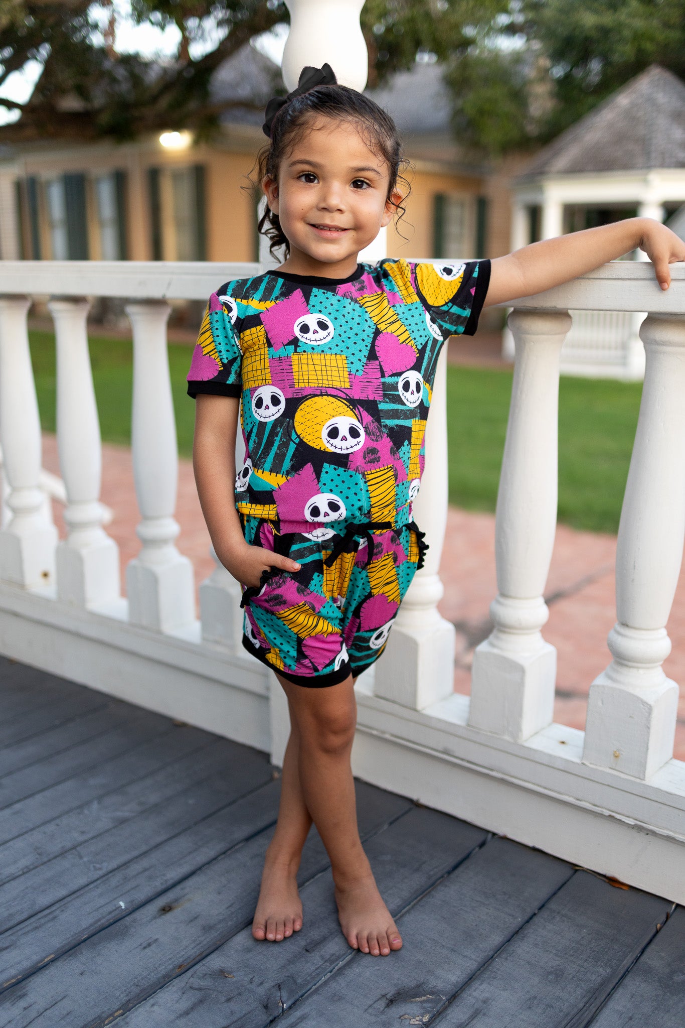 (2026 Halloween Lounge) Skeleton Friends Short Sleeve Set