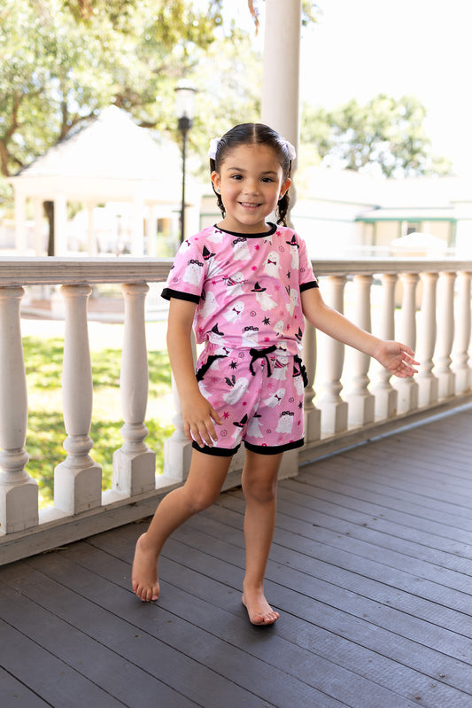 (2026 Halloween Lounge) Ghost Short Sleeve Set