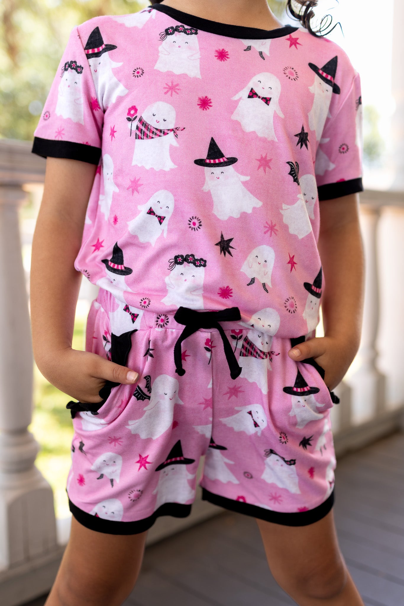 (2026 Halloween Lounge) Ghost Short Sleeve Set
