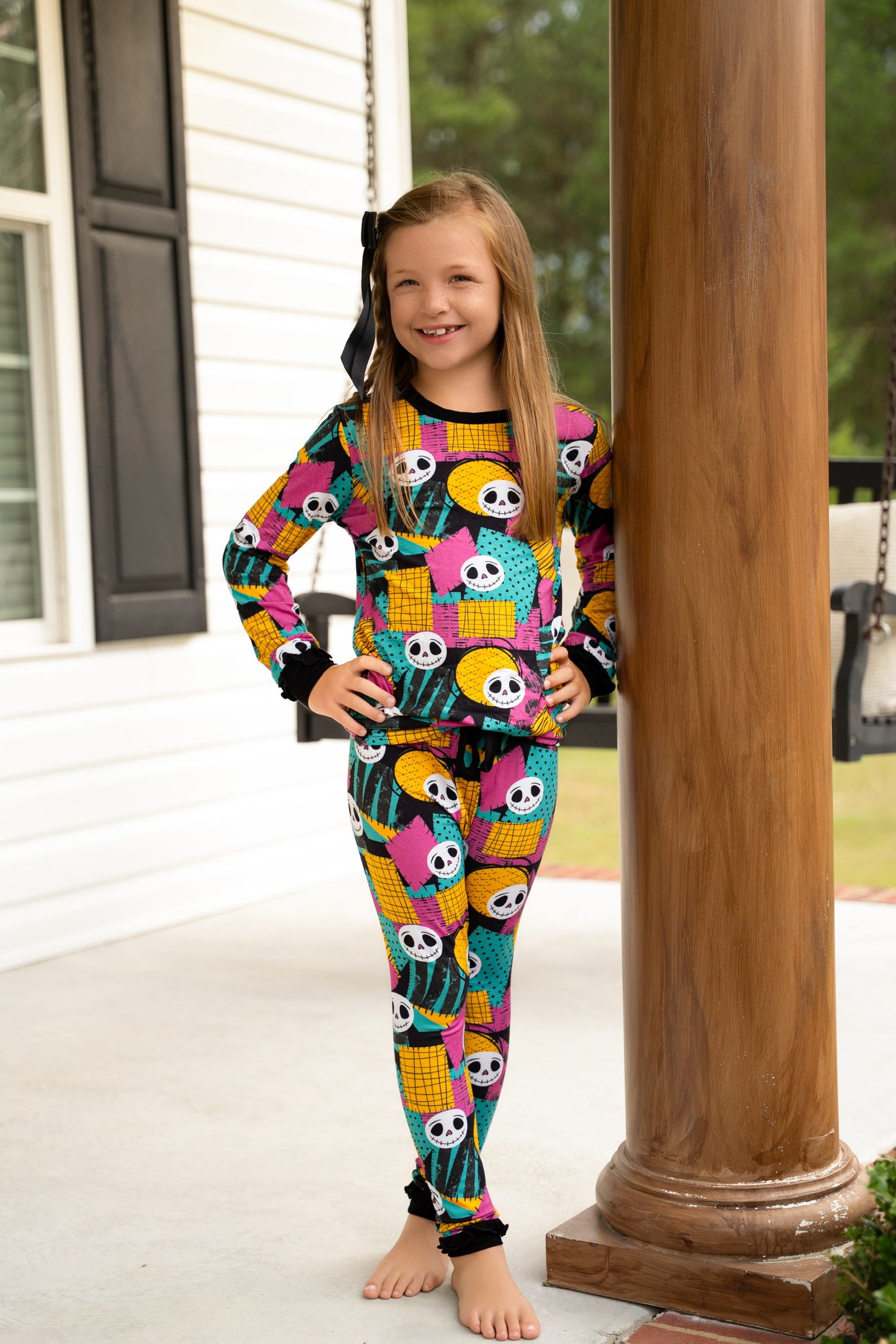 (2026 Halloween Lounge) Skeleton Friends Long Sleeve Set