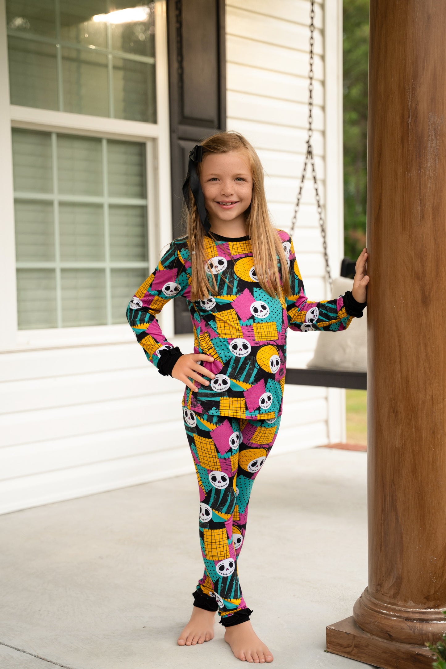 (2026 Halloween Lounge) Skeleton Friends Long Sleeve Set