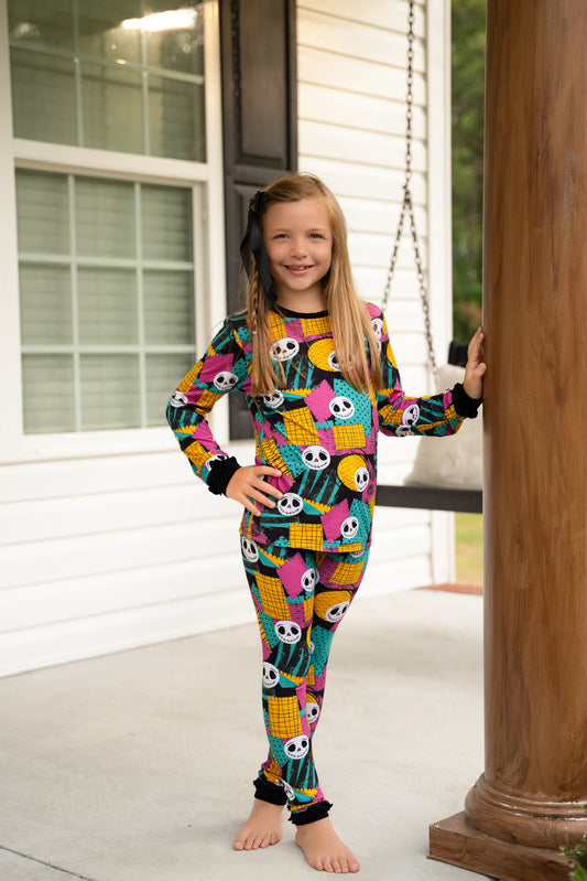 (2026 Halloween Lounge) Skeleton Friends Long Sleeve Set