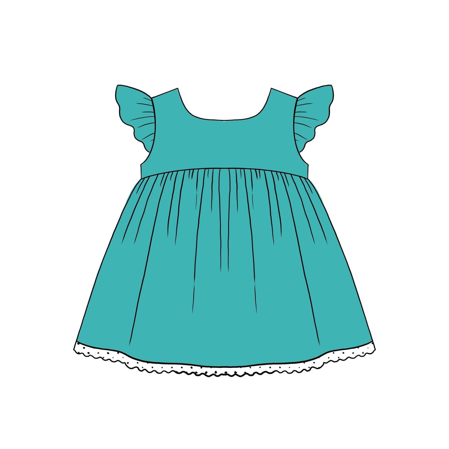 Extras (2026 BYOB) Teal Flutter Sleeve Top