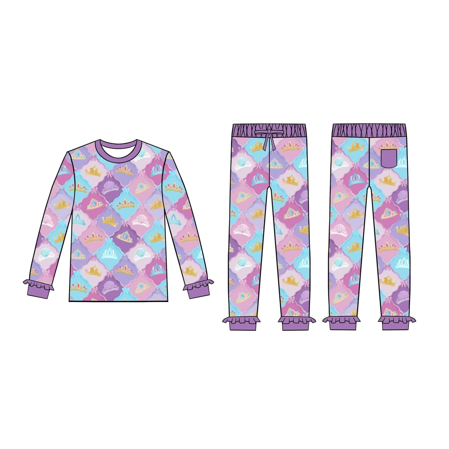 (2026 Magical Day) Crown Long Sleeve Set