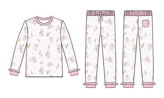 Extras (2025 CYBER Monday) Long Sleeve Bunny Stripe Set