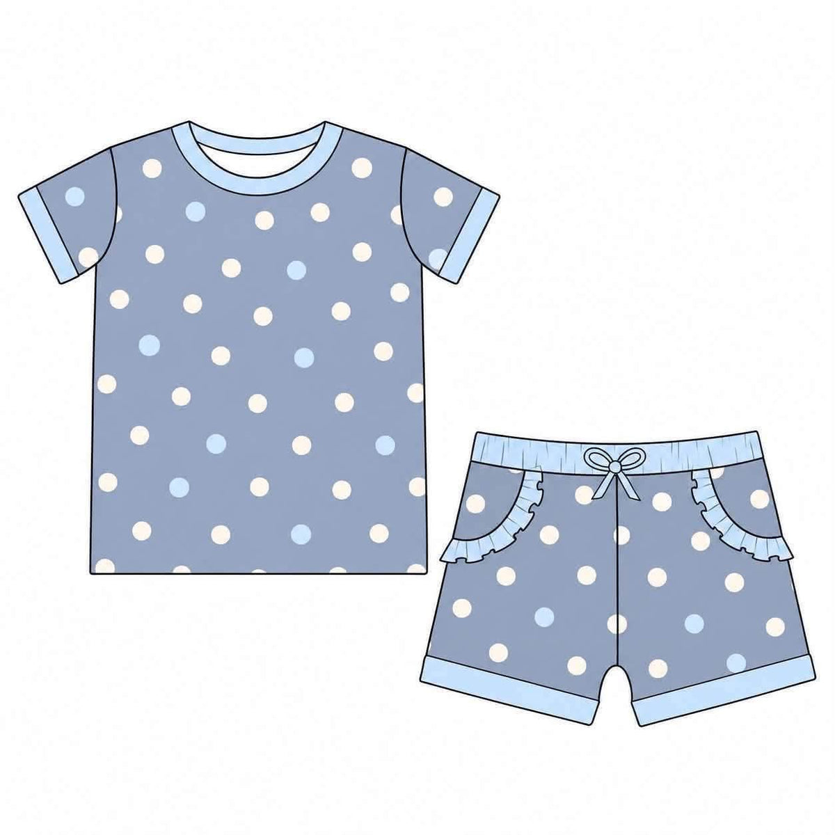(2026 Winter Keepsake) Polka Dot Short Sleeve Set