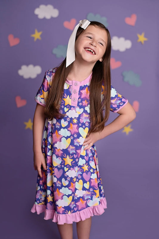 Extras (2025 Last Release) Starry Skies Short Sleeve Gown