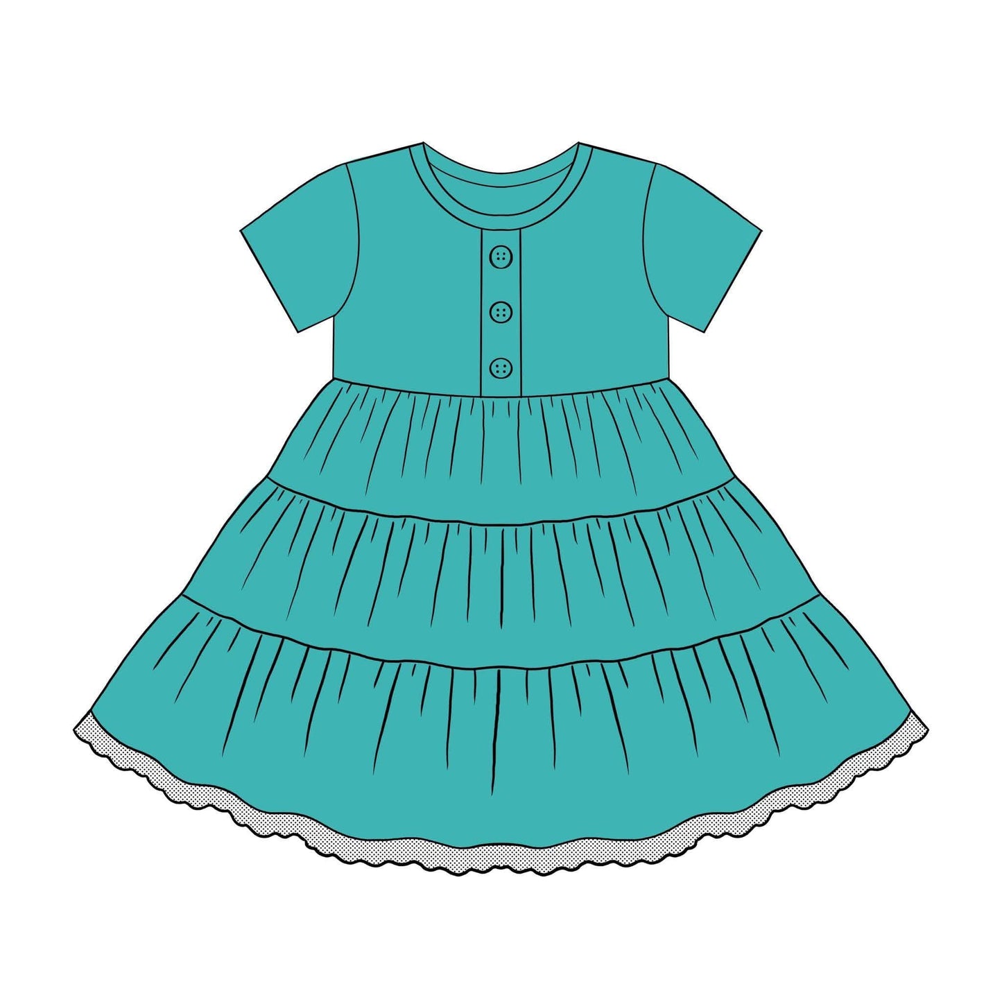 Extras (2026 BYOB) Teal Button Front Top