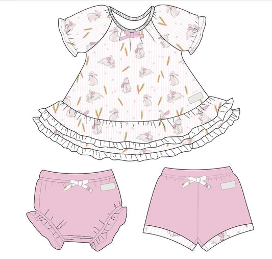 Extras (2025 CYBER Monday) Short Sleeve Bunny Stripe Set