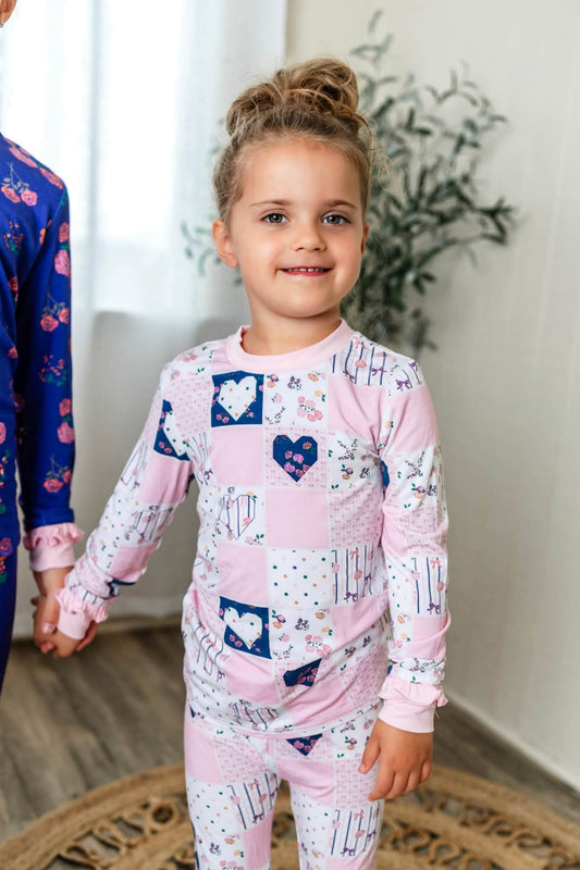 (2026 Fall Keepsake Collection) Patchwork Long Sleeve Set