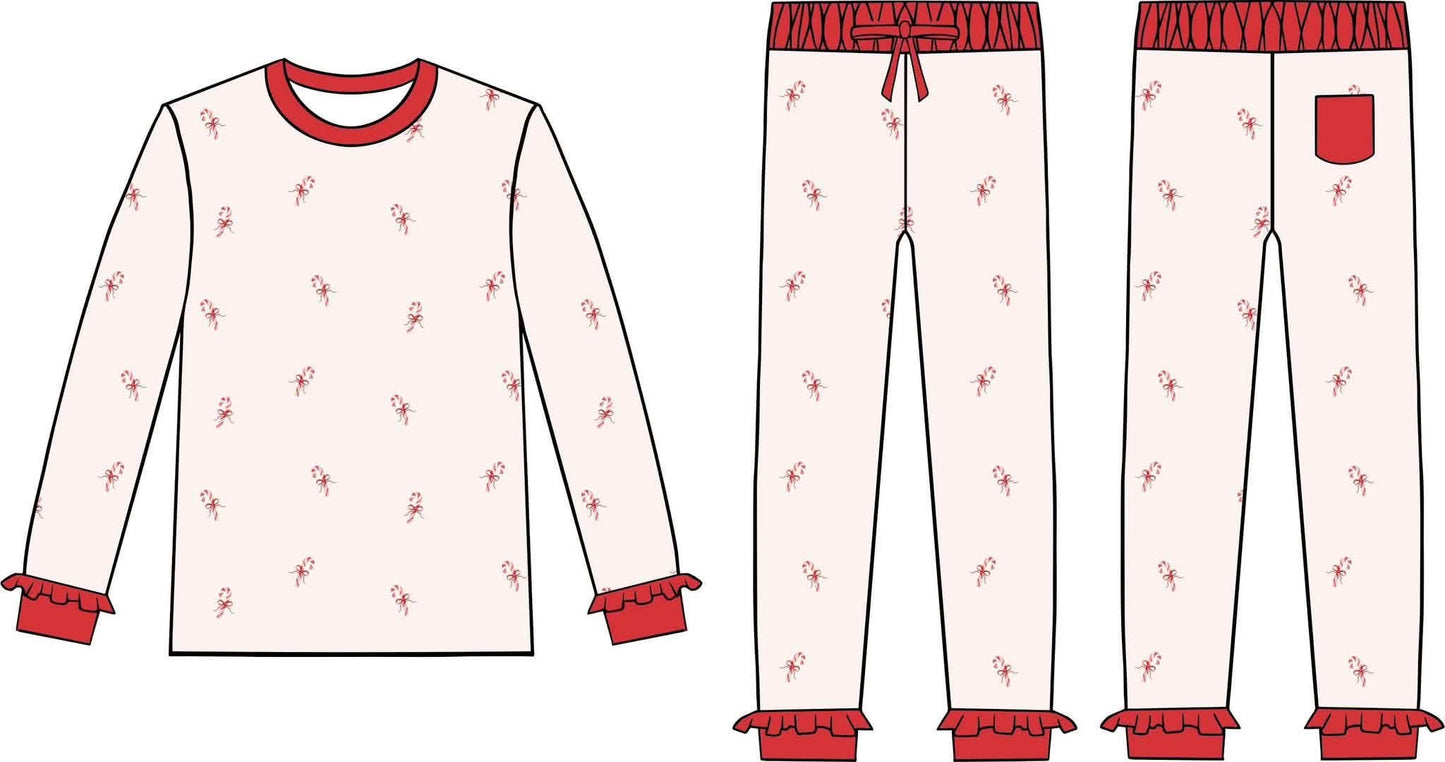 (2026 Christmas Keepsake) Candy Cane Long Sleeve Set
