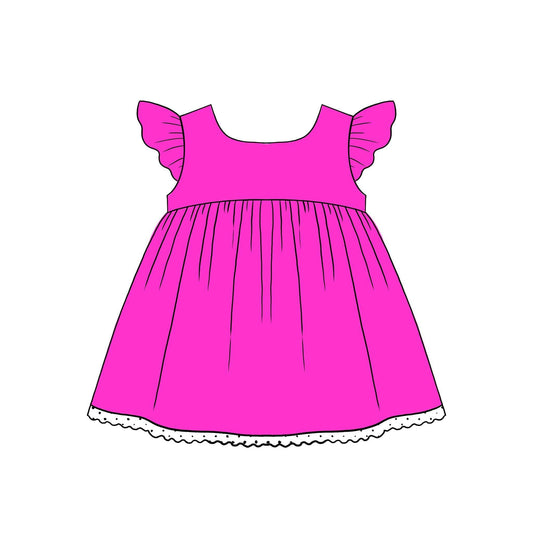 (2026 BYOB) Hot Pink Flutter Sleeve Top